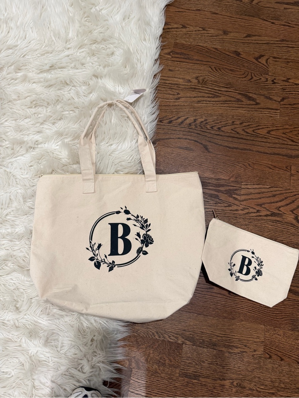 Inital Letter B Tote Bag and Pouch